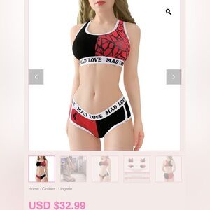 LittleForBig ❤️🖤 Harley Quinn top & pantie